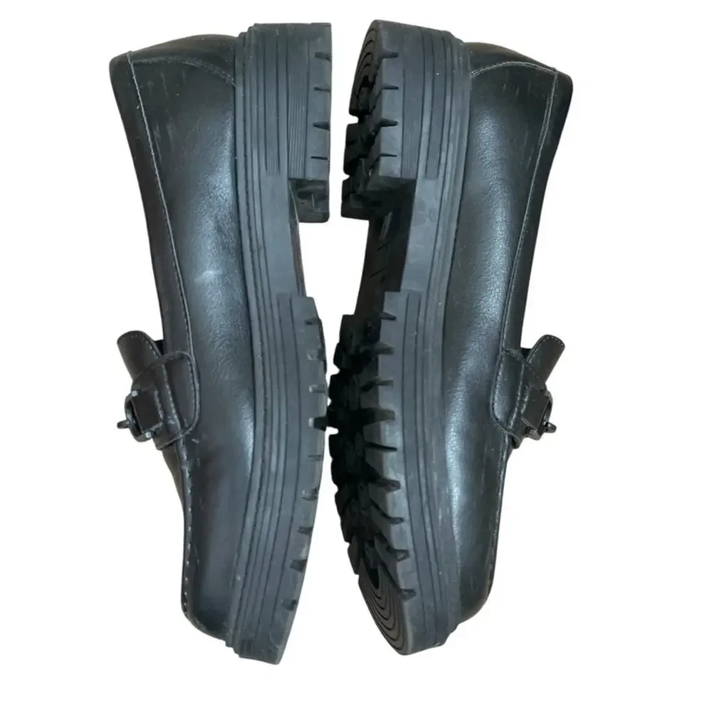 Seychelles Betty Black Chain Detail Chunky Retro Platform Loafer 8.5